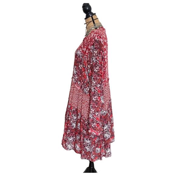 ANTHROPOLOGIE Esther Tiered Tunic RED floral print SIZE XL - Picture 6 of 16